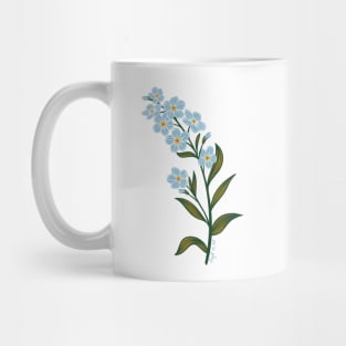 Forget me not flowers, illustrated floral blue Mug